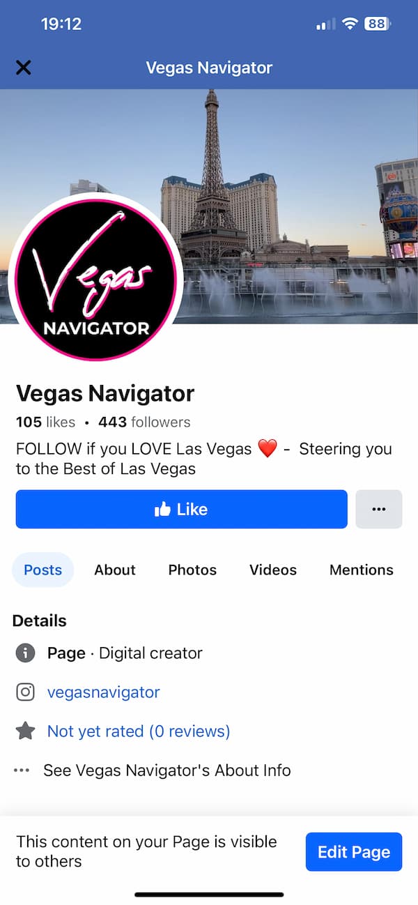 Vegas Navigator Facebook