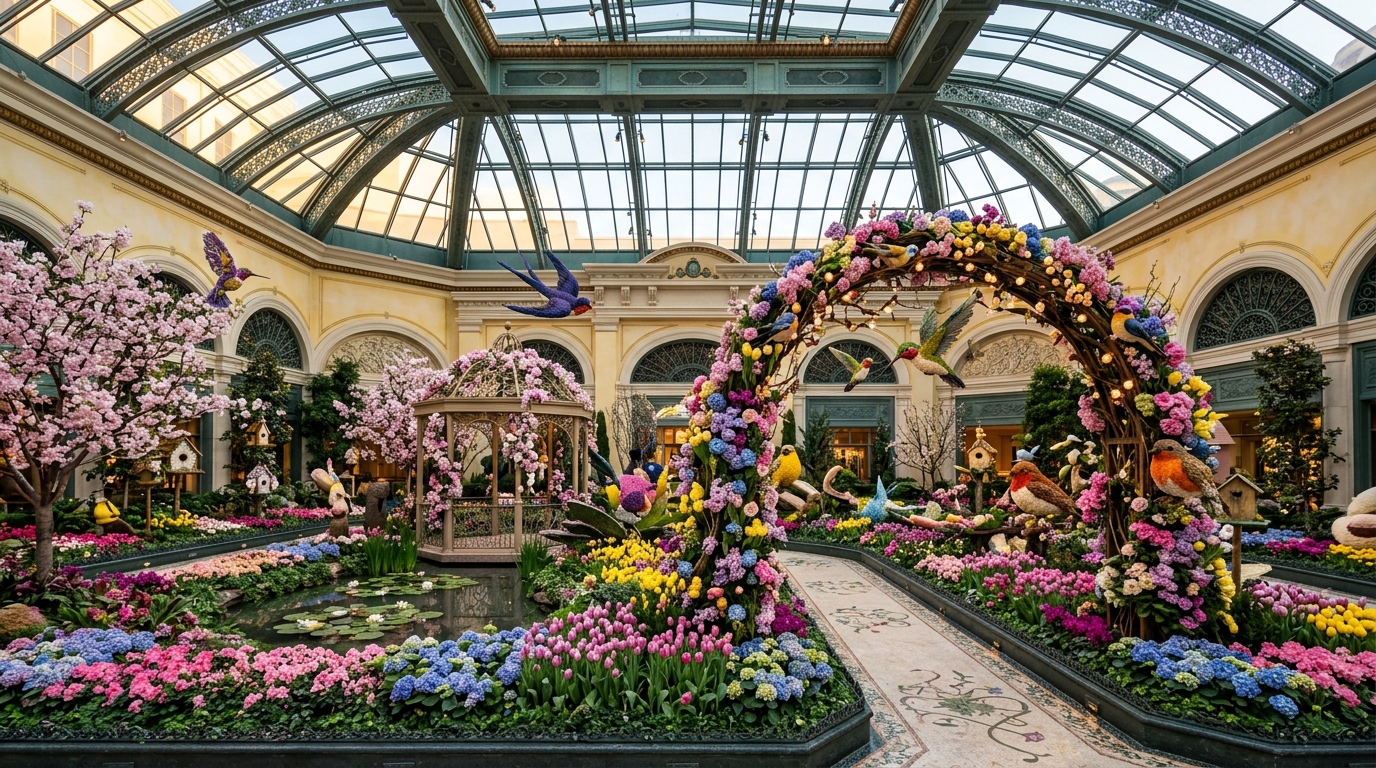 Bellagio Conservatory's Spring Display: Birds, Blooms & Magic