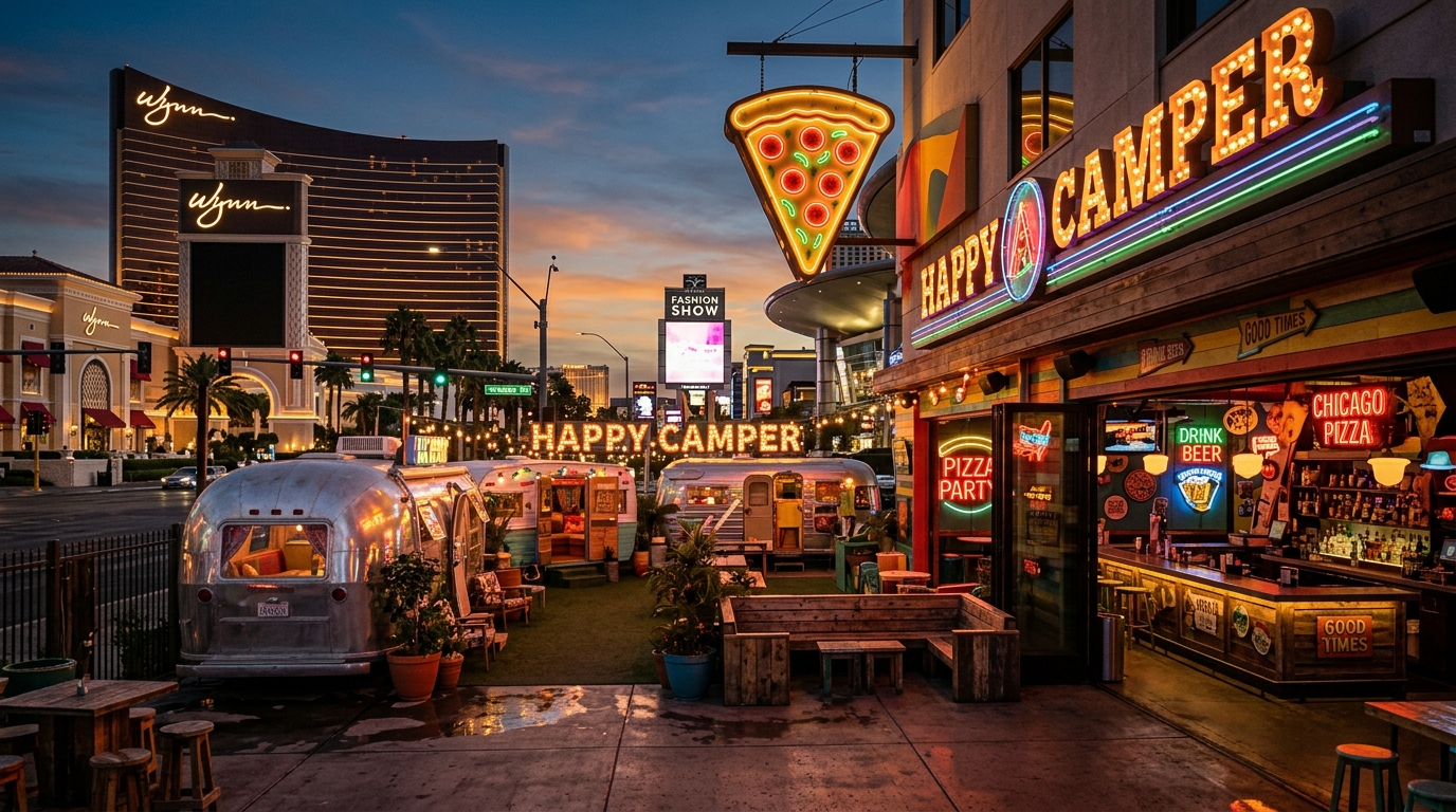 Happy Camper: Chicago's Ultimate Pizza Party Hits the Strip