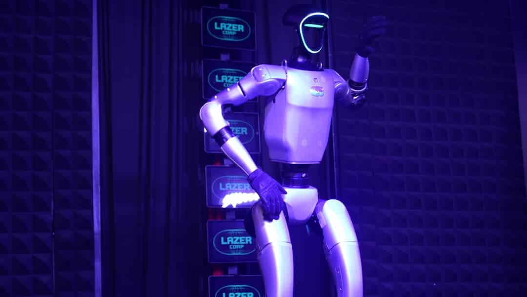 Navitron, the humanoid robot in the HACKED robot magic show in Las Vegas